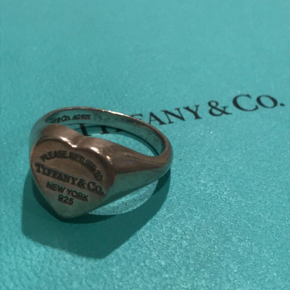 Tiffany & Co sterling silver heart signet ring